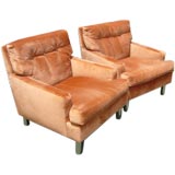 Plush Modern Club Chairs w/ Chrome Legs