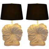 Fun Large White Hibiscus Form Lamps