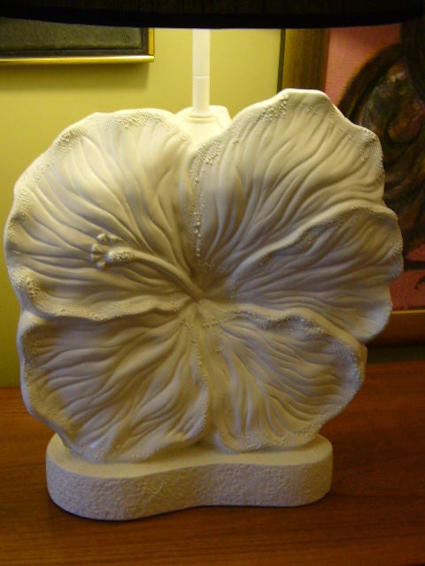 American Fun Large White Hibiscus Form Lamps
