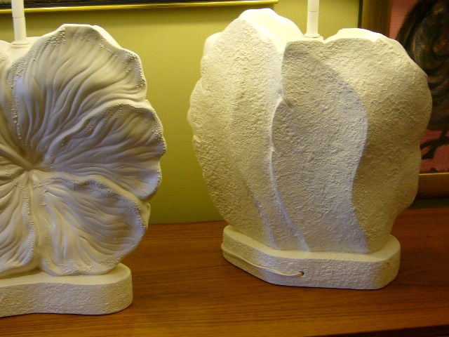 Fun Large White Hibiscus Form Lamps 1