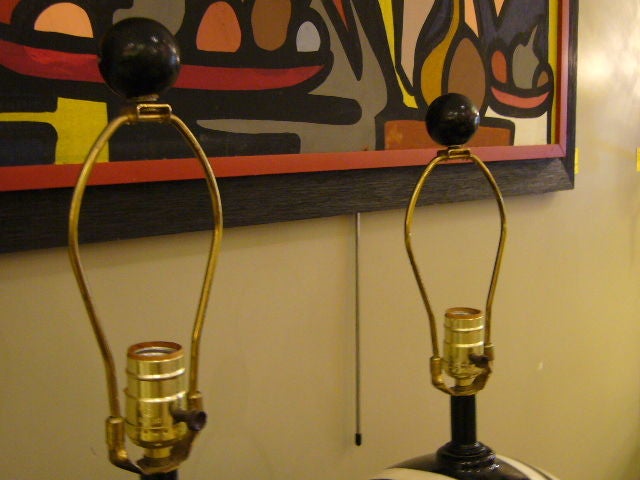 Bold Geometric Pop Art B/W Table Lamps 2