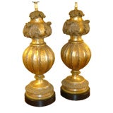Fine Hollywood Regency Gilt  Acanthus Table Lamps