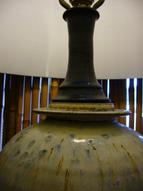 California Studio Pottery Lamp signed 3
