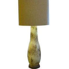 Monumental Mid Century Modern Mottled Glaze Ceramic Table Lamp