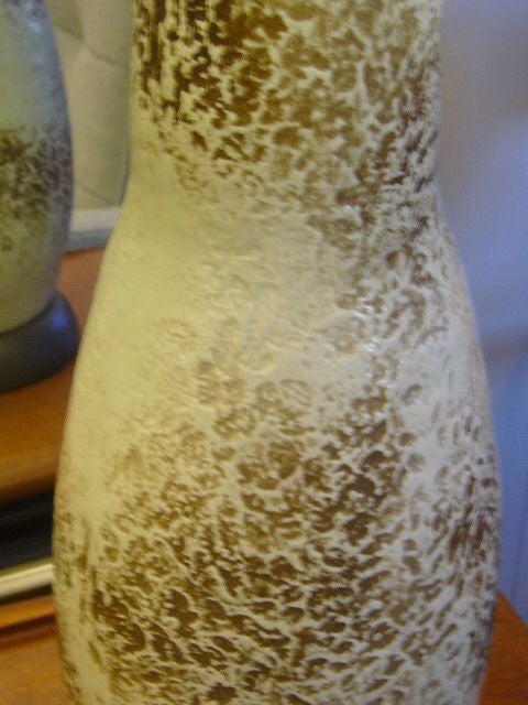 Glazed Monumental Mid Century Modern Mottled Glaze Ceramic Table Lamp