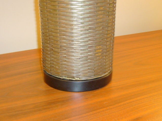 American Fine 1970s Tall Woven Brass Lamp by Chapman Lamps For Sale