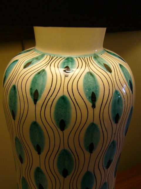 Elegant Peacock Feather Marbro Lamp