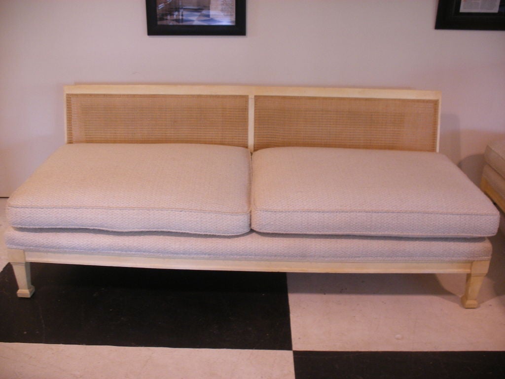 PAIR OF 1960S ASIAN STYLE CANED BACK SOFAS