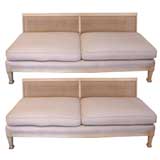 Retro PAIR OF 1960S ASIAN STYLE CANED BACK SOFAS