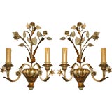 1960S ITALIAN TOLE FLORAL SCONCES