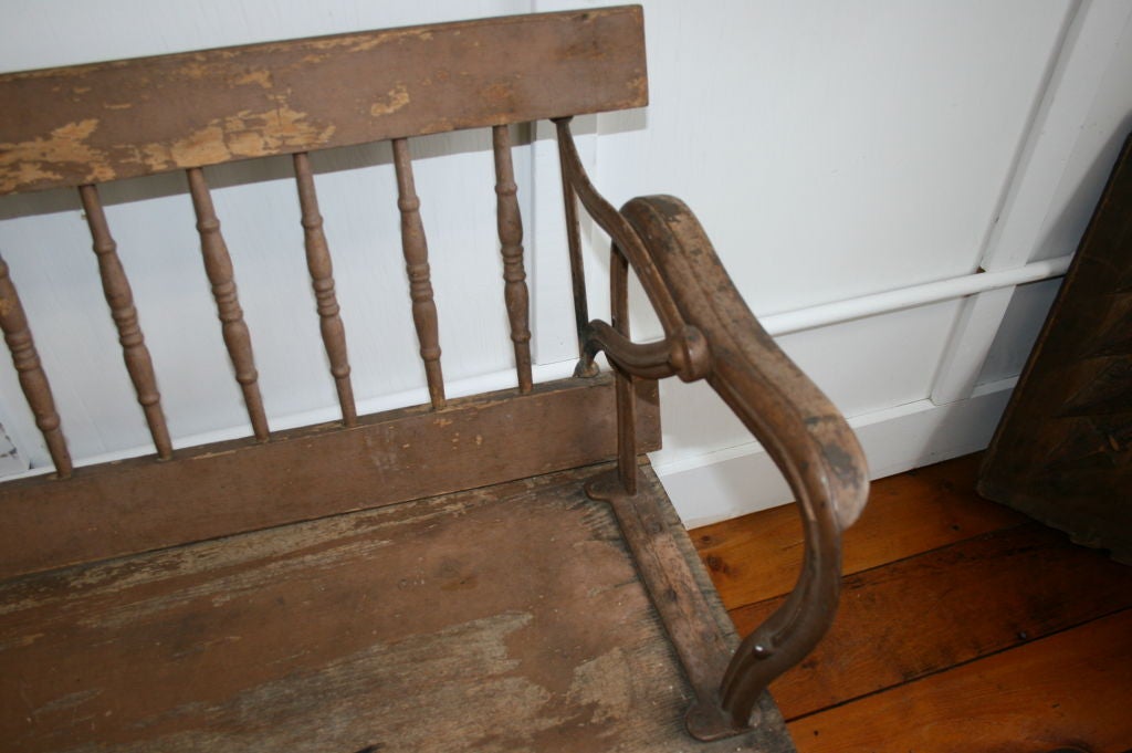 vintage train station bench