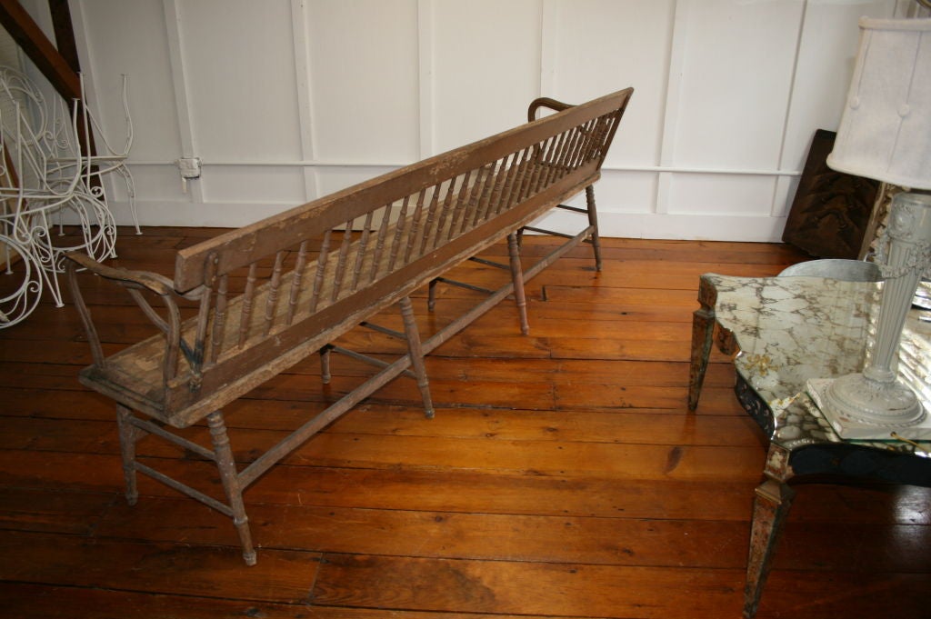 19th Century 1890'S AMERICAN TRAIN STATION BENCH