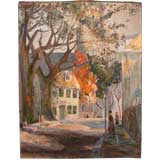 OIL PAINTING STREET SCENE BY EMMA B. KING