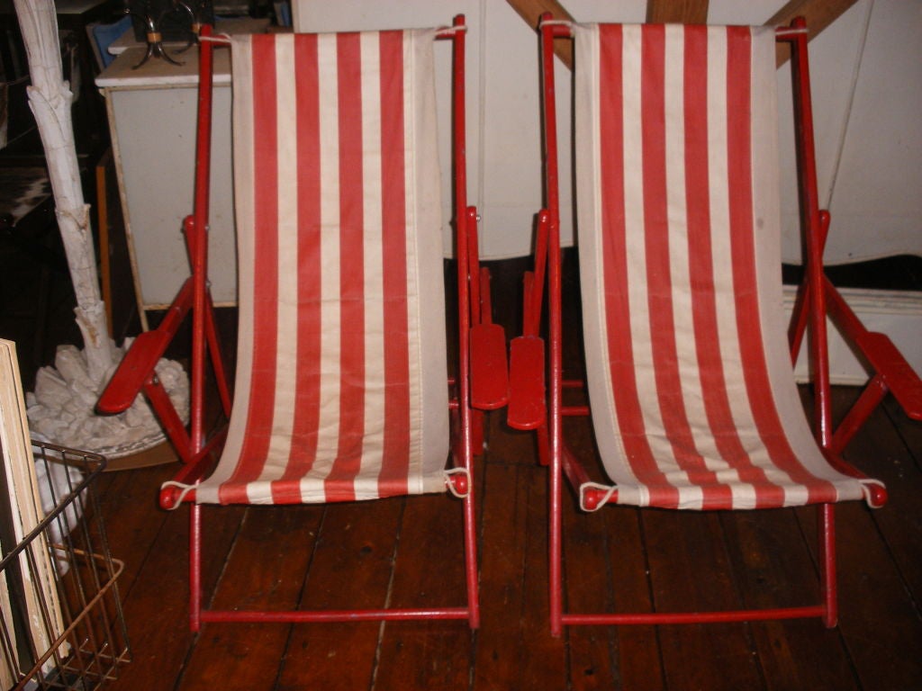 striped beach chairs