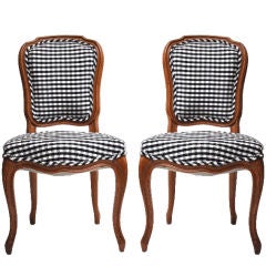 PAIR OF FRENCH WOOD FRAMED DINING CHAIRS