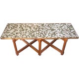 MURANO GLASS TILE TOPPED TABLE BY EDWARD WORMLEY FOR DUNBAR