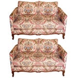 PAIR OF LOUIS XV STYLE LOVE SEATS