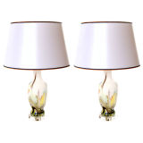 Pair of Mulit-Color Vintage Murano Lamps