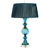 Vintage Murano Lamp in Blue, Green and Amber