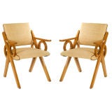 Darling Pair of Arm Chairs with Circle Detail