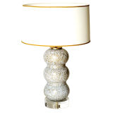 Vintage Murano Lamp in White and Gold
