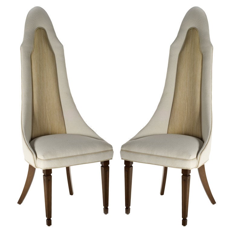 Pair of Hollywood Regency High-Back chairs