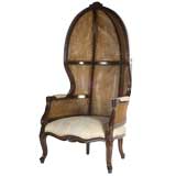 Pair of Louis XVI Cane Back Hooded Chairs