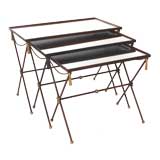 Set of Painted and Mirror Nesting Tables