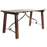 Spanish Oak and Iron Table