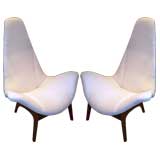 Pair Of Hollywood Regency High Back Chairs