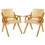 Darling Pair of Arm Chairs with Circle Detail