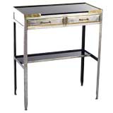 Amazing Metal, Bronze and Opaline Glass Console