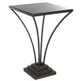 Hammered Metal and Marble Table