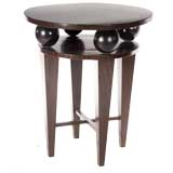 Faux Bois Painted Leather and Wood Table