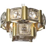 Fabulous Mixed Metal and Glass Chandelier