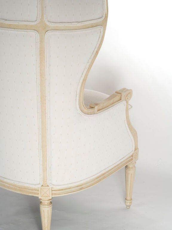 French Louis XVI Painted Hooded Chair