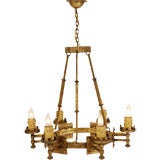 Gold Gilded Metal Chandelier
