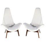 Pair Of Hollywood Regency High Back Chairs
