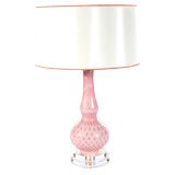 Darling Pair of Pink Vintage Murano Lamps