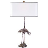 Silver Plated Heron Lamp