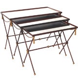 Set of Painted and Mirror Nesting Tables