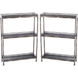 Pair of Metal and Marble Etagieres