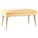 Pair of Benches in Raffia with Metal Legs