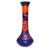 Charles Schneider French Art Deco Cameo Glass Vase "Solanees"