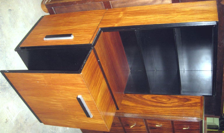 Donald Deskey American Art Deco Bookcase Desk Cabinet For Sale 1
