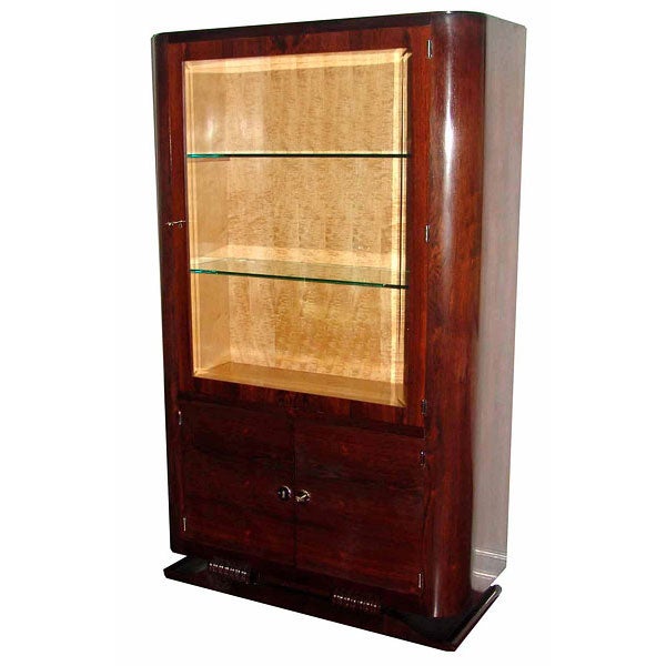 French Art Deco Rosewood Vitrine For Sale