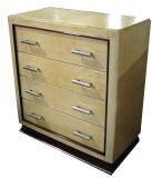 French Art Deco Four Drawer Parchment Chest