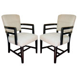 Pair American Art Deco Streamline Armchairs
