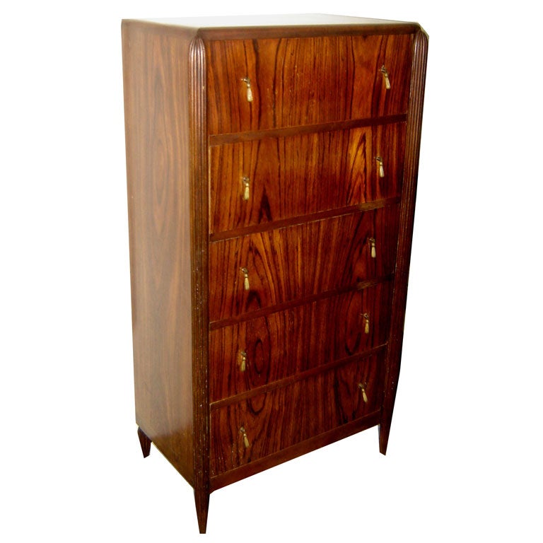Dynamique Creations American Art Deco Brazilian Rosewood Cabinet For Sale
