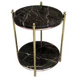 Jacques Adnet Occasional Table in Marble Copper and Brass